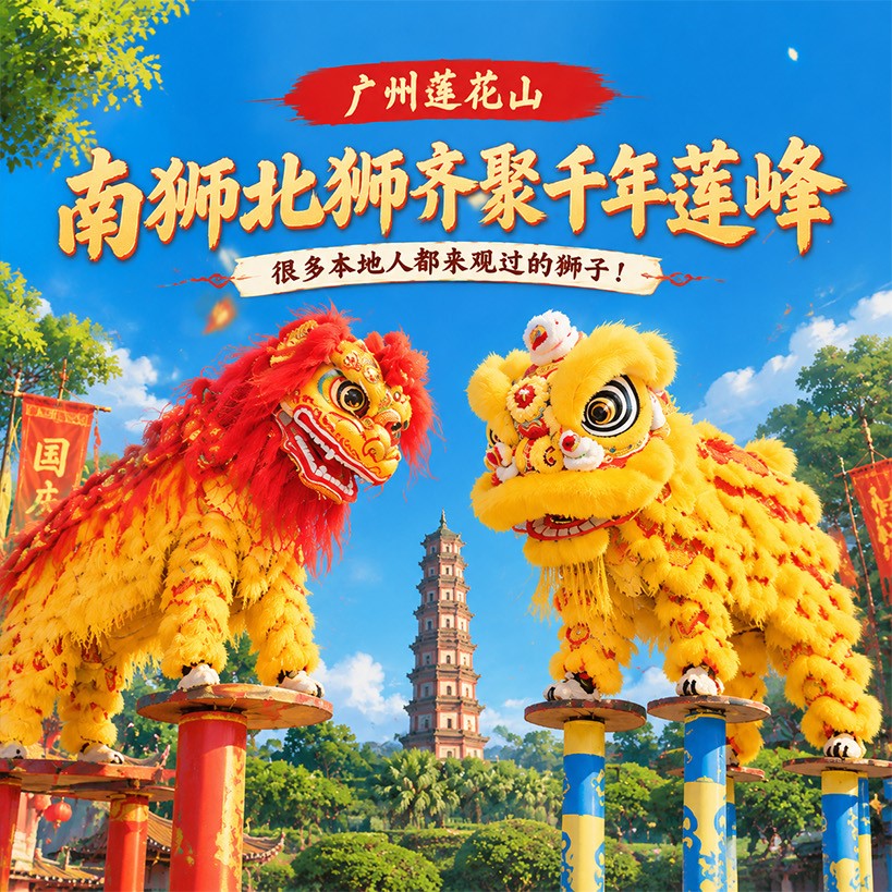 很多本地人都未见过的狮子！南狮北狮齐聚千年莲峰！非遗狮燃动湾区！
